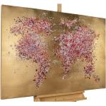 Rosa Kunstloft Leinwandbilder mit Weltkartenmotiv 