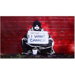 Schwarze Banksy Bilder mit Rahmen 