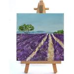 Lavendelfarbene Landschaftsbilder mit Lavendel-Motiv aus Acrylglas 20x20 
