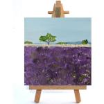 Lavendelfarbene Landschaftsbilder mit Lavendel-Motiv aus Acrylglas 20x20 