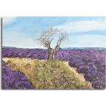 Lavendelfarbene Landschaftsbilder mit Lavendel-Motiv aus Acrylglas 