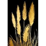 Acrylglasbild LEONIQUE "Pampas Gras - Acrylbilder mit Blattgold veredelt" Bilder goldfarben (gold) Acrylglasbilder