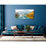 Blaue Acrylglasbilder Vergoldete Querformat 80x120 