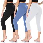 Schwarze Capri-Leggings & 3/4-Leggings aus Polyester für Damen Große Größen für den für den Sommer 