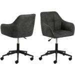 Anthrazitfarbene Actona Company Bürostühle & Schreibtischstühle aus Stoff Breite 0-50cm 2-teilig 