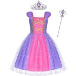 Lila Prinzessin-Kostüme mit Glitzer für Kinder 