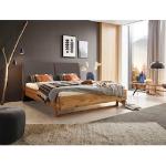 Dunkelbraune Moderne ADA Premium Betten mit Matratze geölt aus Massivholz 180x200 