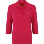 Pinke Unifarbene Casual 3/4-ärmelige Adagio Damenpoloshirts & Damenpolohemden mit Strass 