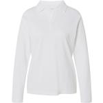 Weiße Unifarbene Langärmelige Adagio Langarm-Poloshirts aus Baumwolle für Damen Größe XL 