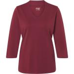 Rote 3/4-ärmelige Adagio V-Ausschnitt V-Shirts aus Baumwolle für Damen Größe L 