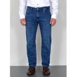 Blaue Bestickte Jeans mit Stickerei Raw mit Reißverschluss aus Baumwolle für Herren Große Größen 