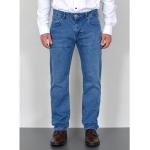 Himmelblaue Bestickte Jeans mit Stickerei Raw mit Reißverschluss aus Baumwolle für Herren Große Größen 