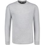 Graue Melierte Langärmelige Adamo Rundhals-Ausschnitt T-Shirts maschinenwaschbar für Herren Größe 9 XL Große Größen 