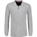 Graue Unifarbene Langärmelige Adamo Langarm-Poloshirts aus Baumwollmischung für Herren Größe 9 XL 