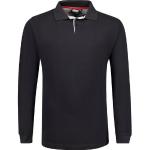 Schwarze Unifarbene Langärmelige Adamo Langarm-Poloshirts aus Baumwolle für Herren Größe 9 XL 
