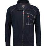 Marineblaue Adamo Stehkragen Zip Hoodies & Sweatjacken aus Baumwolle mit Kapuze für Herren Größe 9 XL 