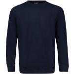 Marineblaue Unifarbene Langärmelige Adamo Rundhals-Ausschnitt Rundhals-Pullover aus Baumwolle mit Kapuze für Herren Größe 10 XL 