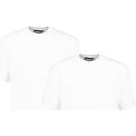 Weiße Unifarbene Kurzärmelige Adamo Rundhals-Ausschnitt T-Shirts aus Baumwolle für Herren Größe 9 XL 2-teilig für den für den Sommer 