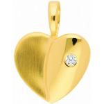 Goldene Herzanhänger aus Gold mit Zirkonia für Damen 