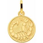 Goldene Runde Skorpion-Anhänger mit Sternzeichen-Motiv aus Gold für Damen 
