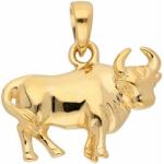 Goldene Stier-Anhänger mit Sternzeichen-Motiv aus Gold für Damen 