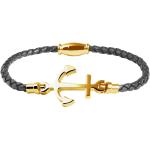Goldene Geflochtene Maritime Anker Armbänder poliert aus Edelstahl für Damen 