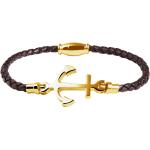 Goldene Geflochtene Maritime Anker Armbänder poliert aus Edelstahl für Damen 