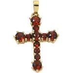 Rote Adelia's Kreuzanhänger aus Gold mit Granat für Damen 