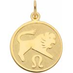 Goldene Adelia's Runde Löwe-Anhänger mit Löwen-Motiv aus Gold für Damen 