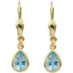 Blaue Ohrhänger aus Gold mit Aquamarin für Damen 
