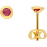Rubinrote Adelia's Perlenohrringe aus Gold 14 Karat mit Rubin für Damen 