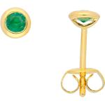 Smaragdgrüne Adelia's Runde Edelsteinohrringe aus Gold 14 Karat mit Smaragd für Damen 