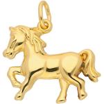 Goldene Tieranhänger mit Pferdemotiv aus Gold für Kinder 