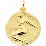 Goldene Runde Jungfrau-Anhänger mit Sternzeichen-Motiv aus Gold für Herren 