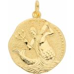 Goldene Runde Wassermann-Anhänger mit Sternzeichen-Motiv aus Gold für Damen 