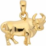 Goldene Stier-Anhänger mit Sternzeichen-Motiv aus Gold für Damen 