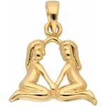 Goldene Zwillinge-Anhänger mit Sternzeichen-Motiv aus Gold für Herren 