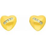 Adelia's Paar Ohrhänger »1 Paar 333 Gold Ohrringe / Ohrstecker Herz mit Zirkonia«, 333 Gold Goldschmuck für Damen, goldfarben