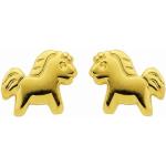 Goldene Pferde Ohrringe mit Pferdemotiv aus Gold für Damen 
