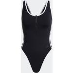 Reduzierte Schwarze Sportliche adidas Adicolor Badeanzüge mit hohem Beinausschnitt mit Reißverschluss aus Jersey für Damen Größe XS 