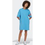 Reduzierte Blaue adidas Adicolor Shirtkleider für Damen Größe S 