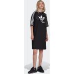 Reduzierte Schwarze adidas Adicolor Shirtkleider ohne Verschluss aus Jersey für Damen Größe XS 