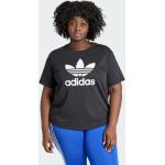 Schwarze adidas Adicolor T-Shirts für Damen Große Größen 