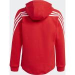 adidas 3-Streifen Kinder Kapuzen-Trainingsjacke rot/weiß, 164