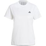 Weiße Gestreifte Kurzärmelige adidas T-Shirts enganliegend für Damen Größe L 