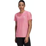 Rosa Kurzärmelige adidas Adi T-Shirts aus Mesh für Damen Größe L 