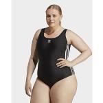 Schwarze Sportliche adidas Adicolor Badeanzüge mit hohem Beinausschnitt für Damen Große Größen 