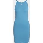 Blaue Unifarbene Casual adidas Adicolor Mini Rundhals-Ausschnitt Sommerkleider für Damen Größe M für den für den Sommer 