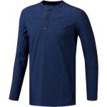 Blaue Langärmelige adidas adicross Henleykragen Henley-Shirts mit Knopf für Herren Größe XL 