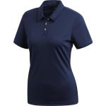 Marineblaue Kurzärmelige adidas Performance Kurzarm-Poloshirts für Damen Größe L 